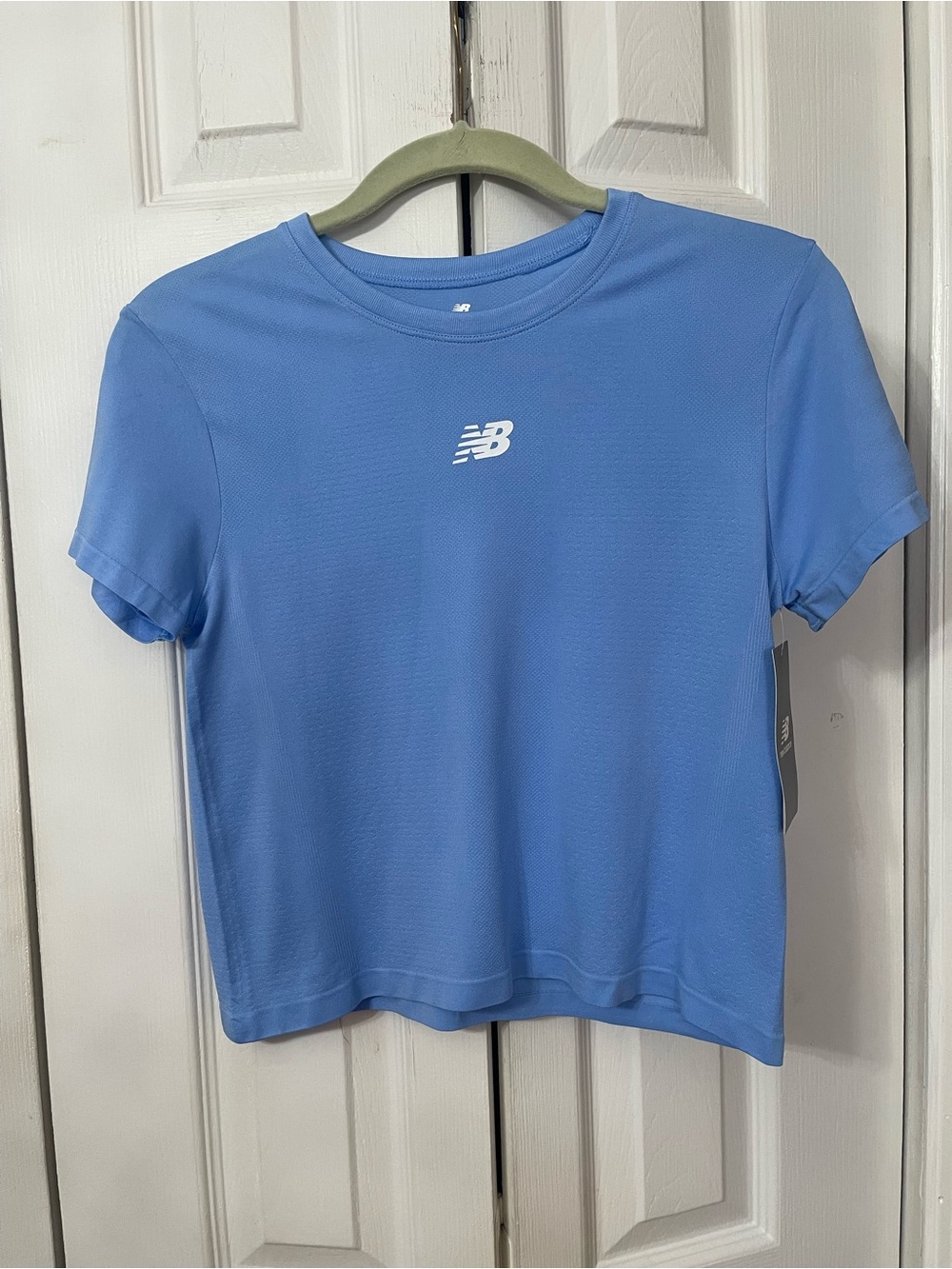 NWT Woman’s New Balance Athleticsl T-shirt In Sky Blue Size Small